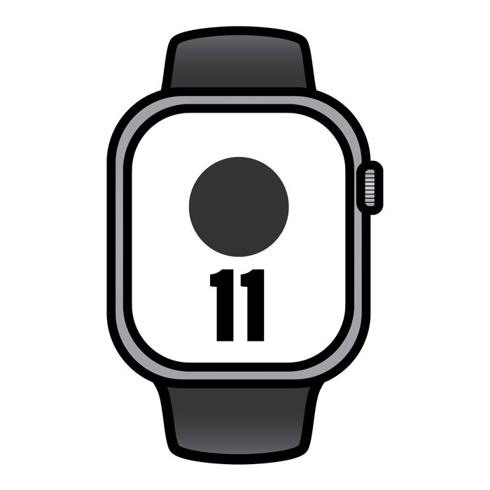 Apple Watch Series 11 GPS + Cellular 42mm Gris Espacial con Correa Deportiva Negra M/L Apple Watch Series 11 GPS + Cellular 42mm Gris Espacial con Correa Deportiva Negra M/L